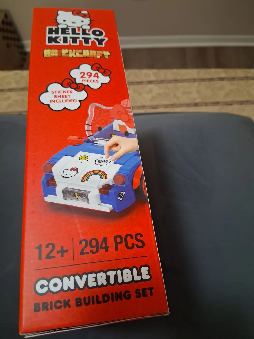 Hello Kitty Blue, Red & White Convertible Brick Car Building Set